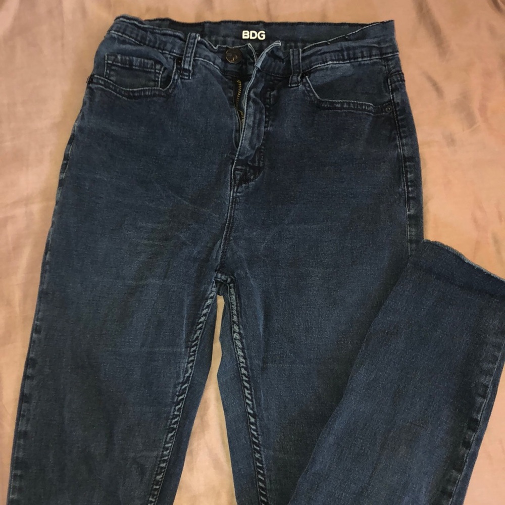 BDG navy high rise skinny stretch jeans